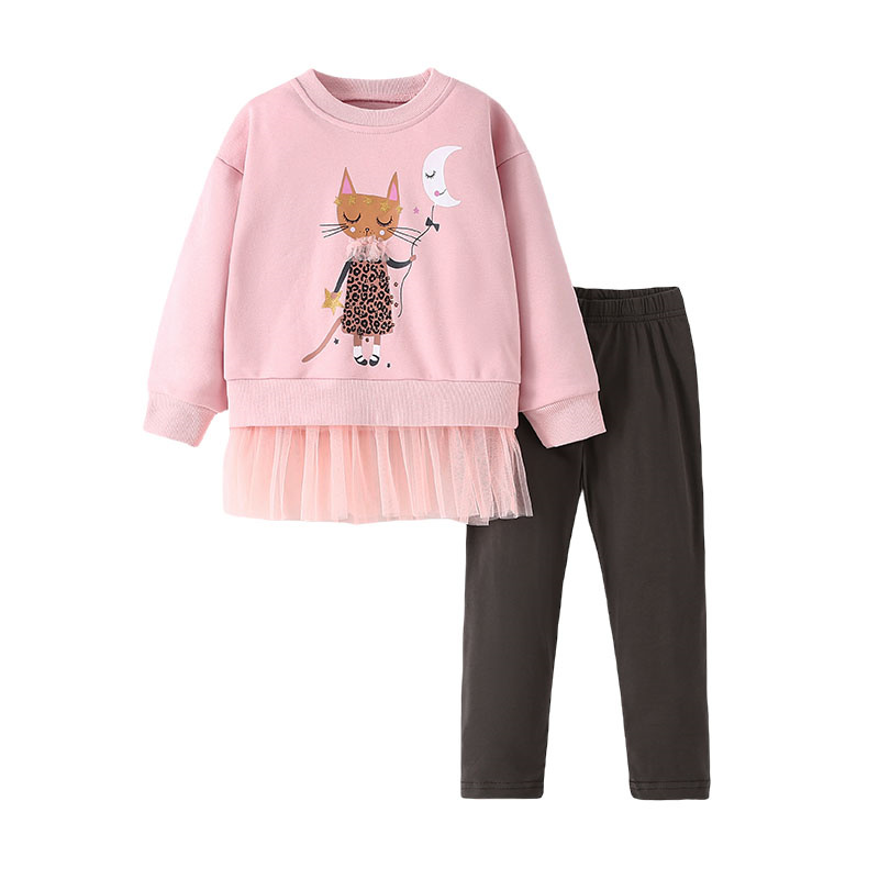 Toddler Legging Set - Jumping Meters 2-7T Cats Moon Print