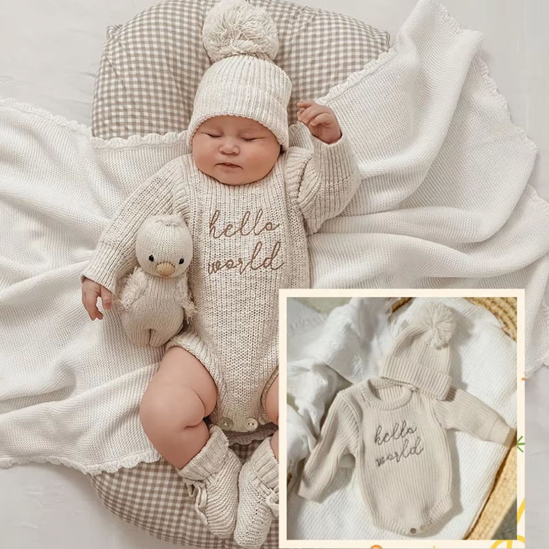 Baby Clothing For Boys - Ylsteed Hello World Knitting Newborn Photography
