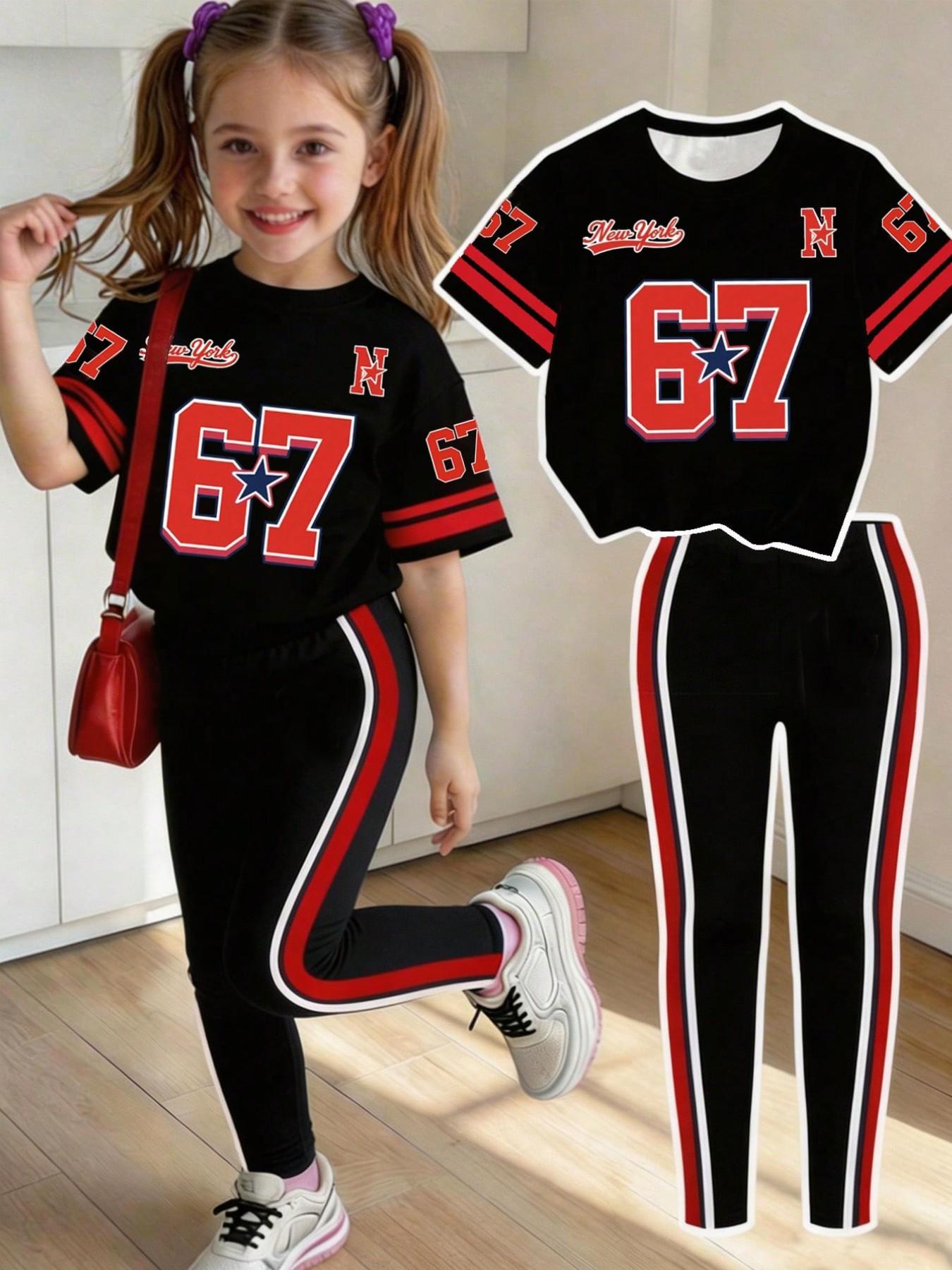 Toddler Legging Set - Girls' Summer and Autumn Casual Outfit,