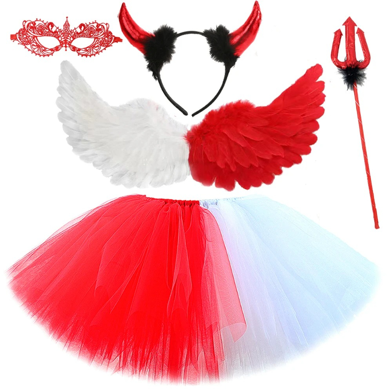 Half Angel Half Devil Costume  - đánh giá và giá Baby Tutu Skirt