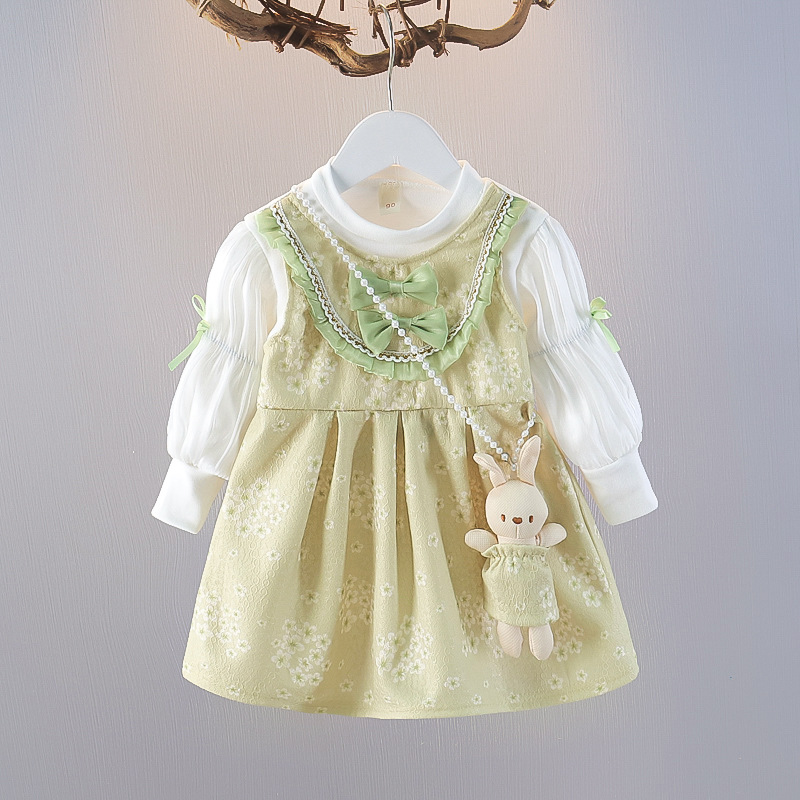 Spring Kid Girls Dress Long Sl - đánh giá và giá Baby Clothing Line