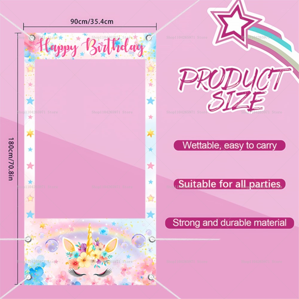 Unicorn Theme Photo Booth Fram - đánh giá và giá Baby Clothing Event