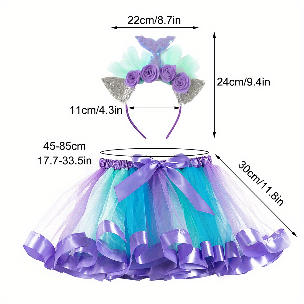 Girls' Mermaid Hairdband Mesh  - đánh giá và giá Baby Tutu Skirt