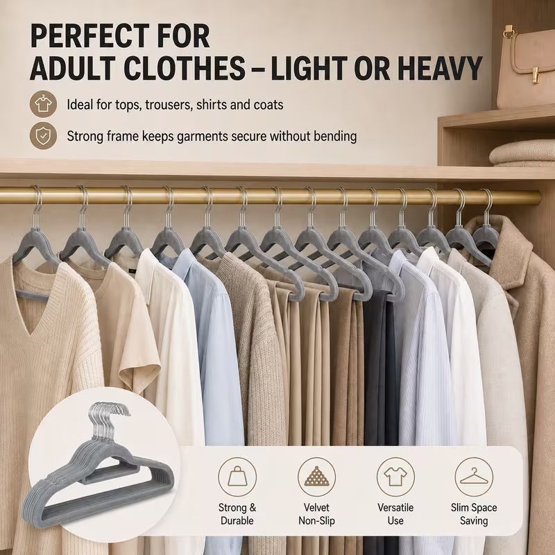 Velvet Hanger Set of 50 - Non- - đánh giá và giá Baby Clothing Rack